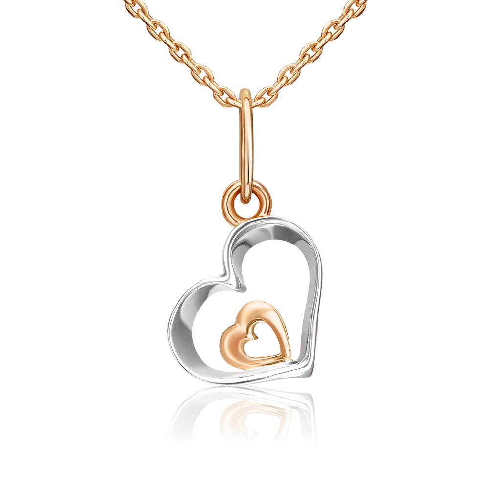 Подвеска «Сердце» из красного золота 03-0438-01-000-1110