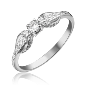 Кольцо из белого золота с бриллиантами