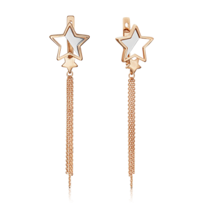 Серьги «Мерцание звёзд» с английским замком из комбинированного золота 02-4680-00-000-1111-48