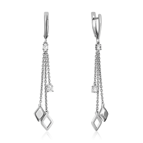 Серьги с английским замком из серебра с фианитами 02-4443-00-401-0200-69