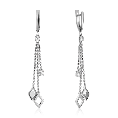 Серьги с английским замком из серебра с фианитами 02-4443-00-401-0200-69