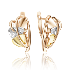 Серьги с английским замком из комбинированного золота 02-4043-00-000-1140-48