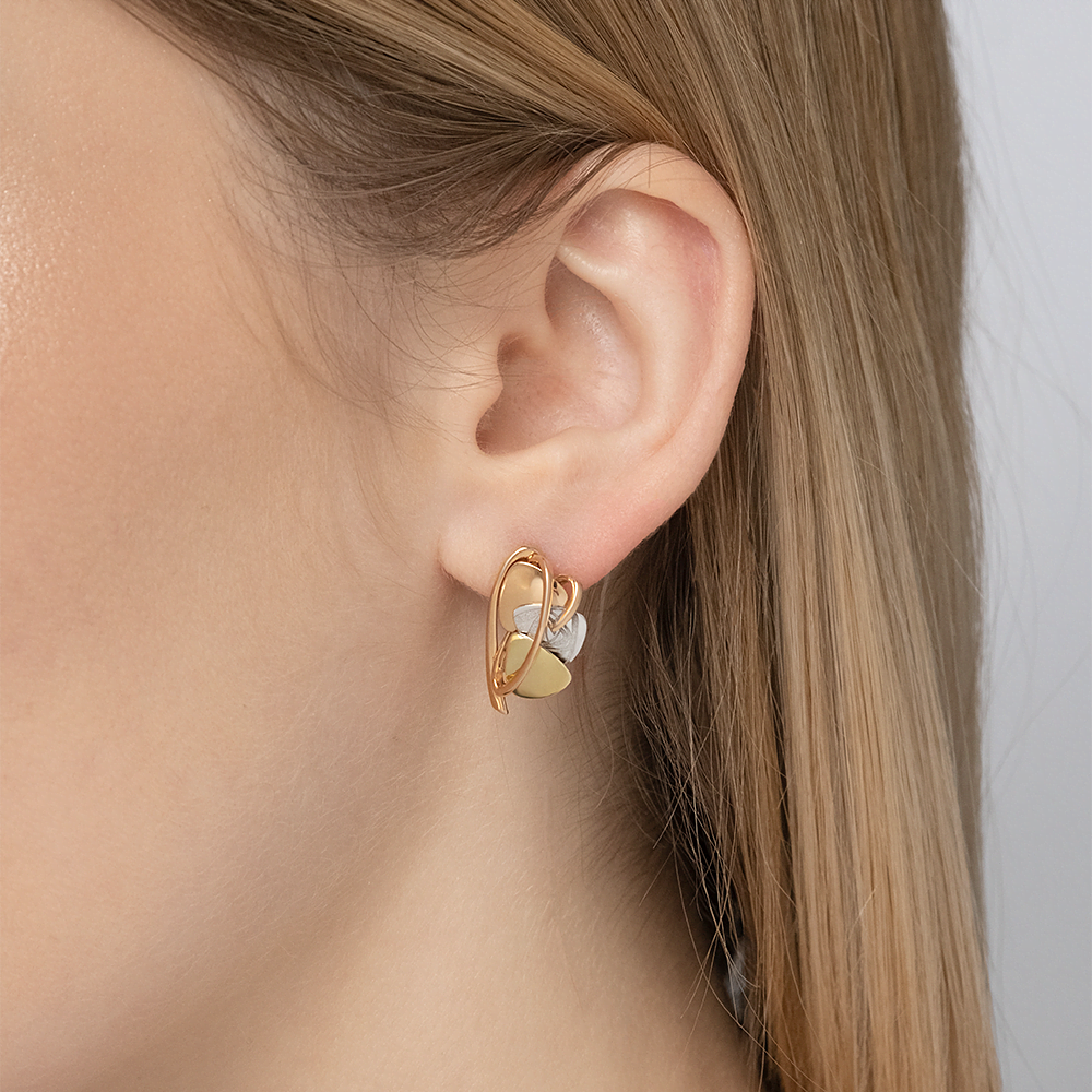 Серьги с английским замком из комбинированного золота 02-4043-00-000-1140-48