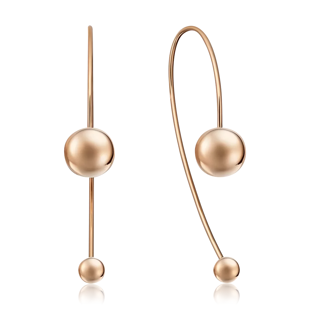 Серьги с французским замком из красного золота 02-4431-00-000-1110-42