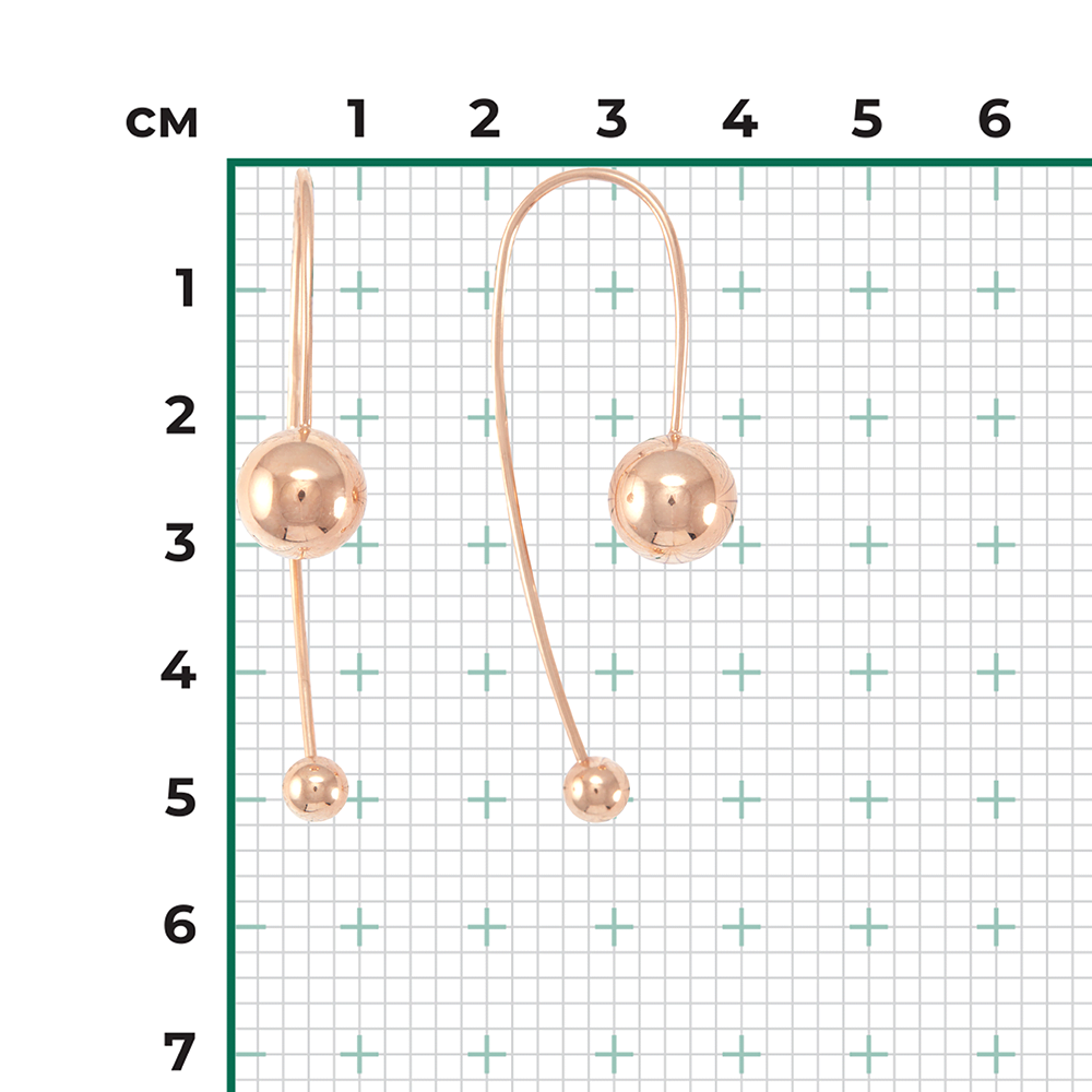 Серьги с французским замком из красного золота 02-4431-00-000-1110-42