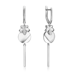 Серьги с английским замком из белого золота с бриллиантами 02-5016-00-101-1120