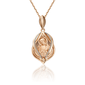 Иконка «Божия Матерь Семистрельная» из комбинированного золота 03-3013-00-000-1111-42