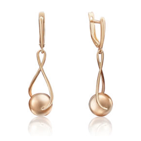 Серьги с английским замком из красного золота 02-3541-00-000-1110-02