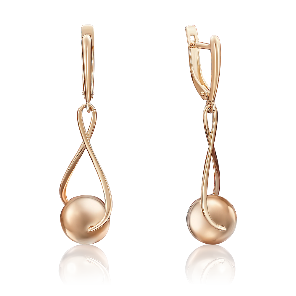 Серьги с английским замком из красного золота 02-3541-00-000-1110-02