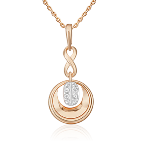 Подвеска из комбинированного золота с натуральными топазами white 03-3326-00-201-1111