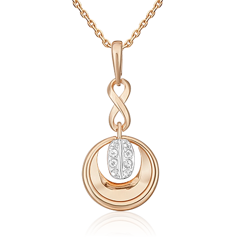 Подвеска из комбинированного золота с натуральными топазами white 03-3326-00-201-1111