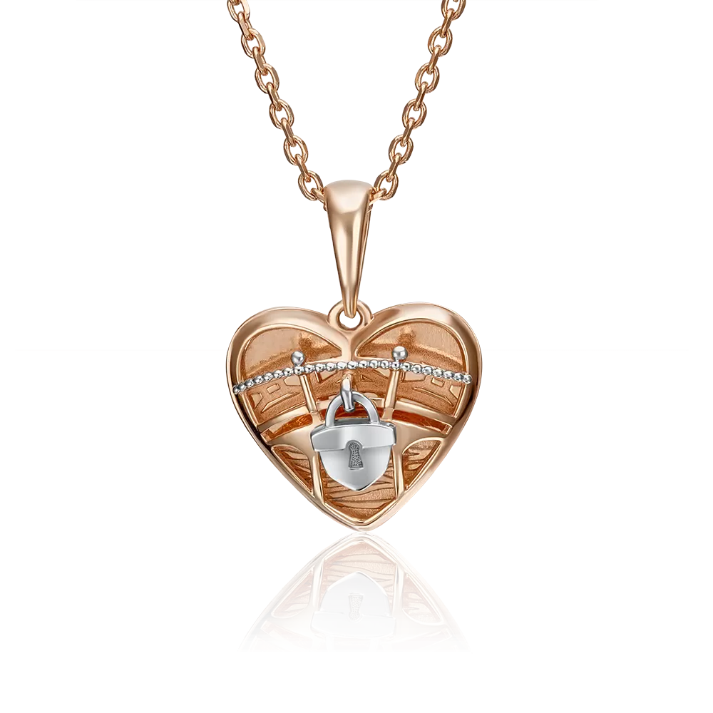 Подвеска «Сердце» из комбинированного золота 03-2932-00-000-1111