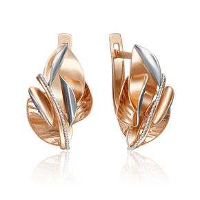 Серьги с английским замком из красного золота 02-4131-00-000-1110-48