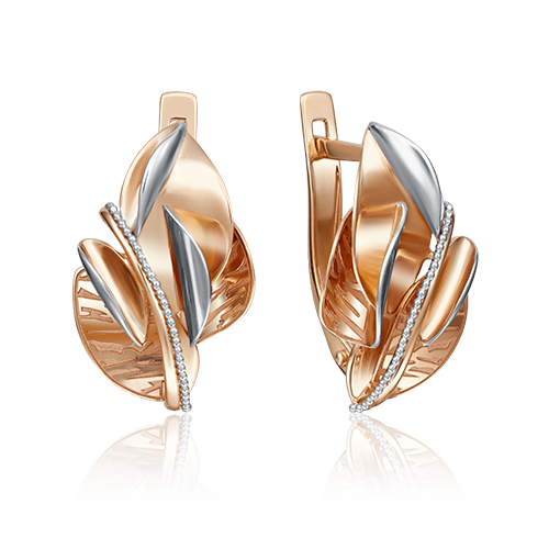 Серьги с английским замком из красного золота 02-4131-00-000-1110-48