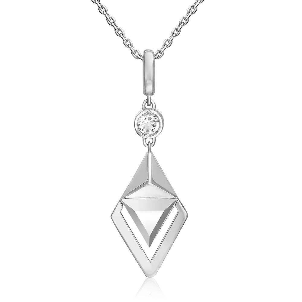 Подвеска из белого золота с натуральным топазом white 03-3379-00-201-1120