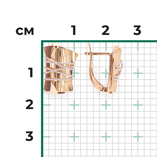 Серьги с английским замком из комбинированного золота 02-4142-00-000-1113-48