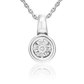 Подвеска из белого золота с бриллиантом 03-3469-00-101-1120