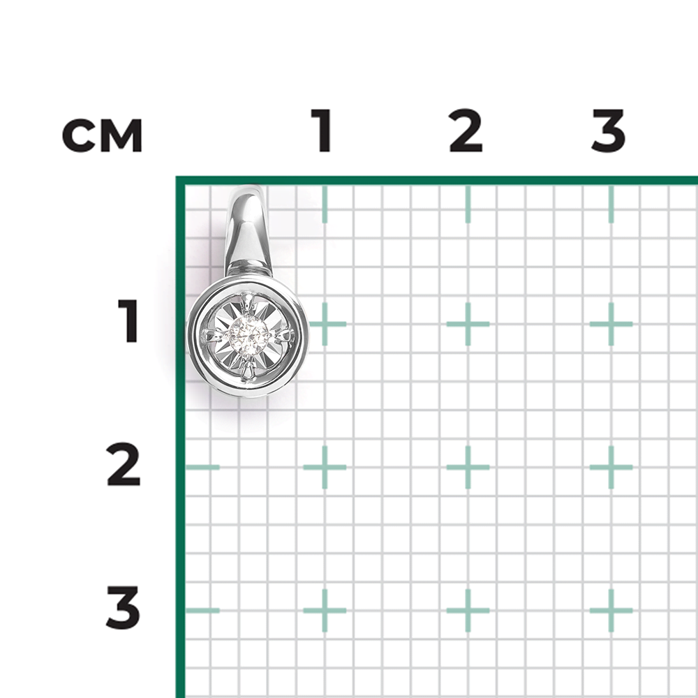 Подвеска из белого золота с бриллиантом 03-3469-00-101-1120