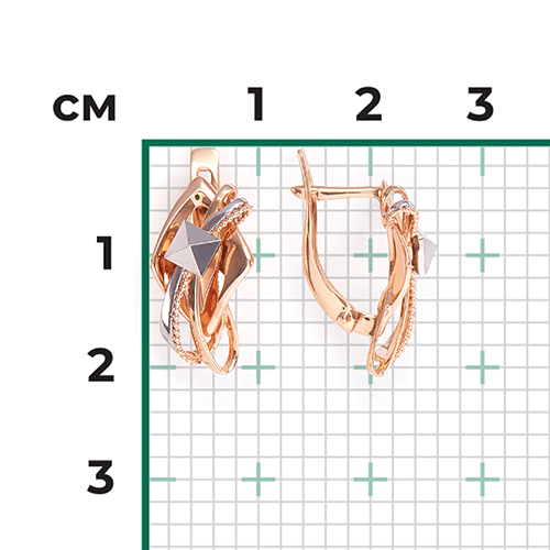 Серьги с английским замком из комбинированного золота 02-4118-00-000-1111-04