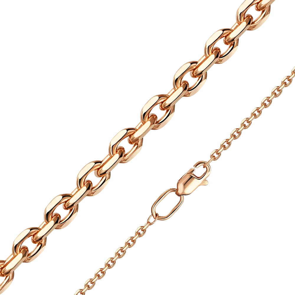 Цепь из красного золота с алмазной гранью (плетение «Якорное») 21-0803-045-1110-17