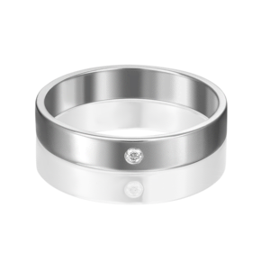 Обручальное кольцо из белого золота с бриллиантом 01-1128-00-101-1120-30