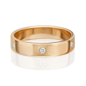 Обручальное кольцо из красного золота с бриллиантами 01-1129-00-101-1110-30