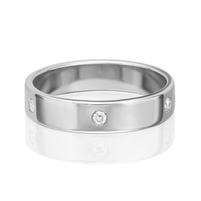 Обручальное кольцо из белого золота с бриллиантами 01-1130-00-101-1120-30