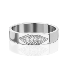 Обручальное кольцо из белого золота с бриллиантами 01-1134-00-101-1120-30