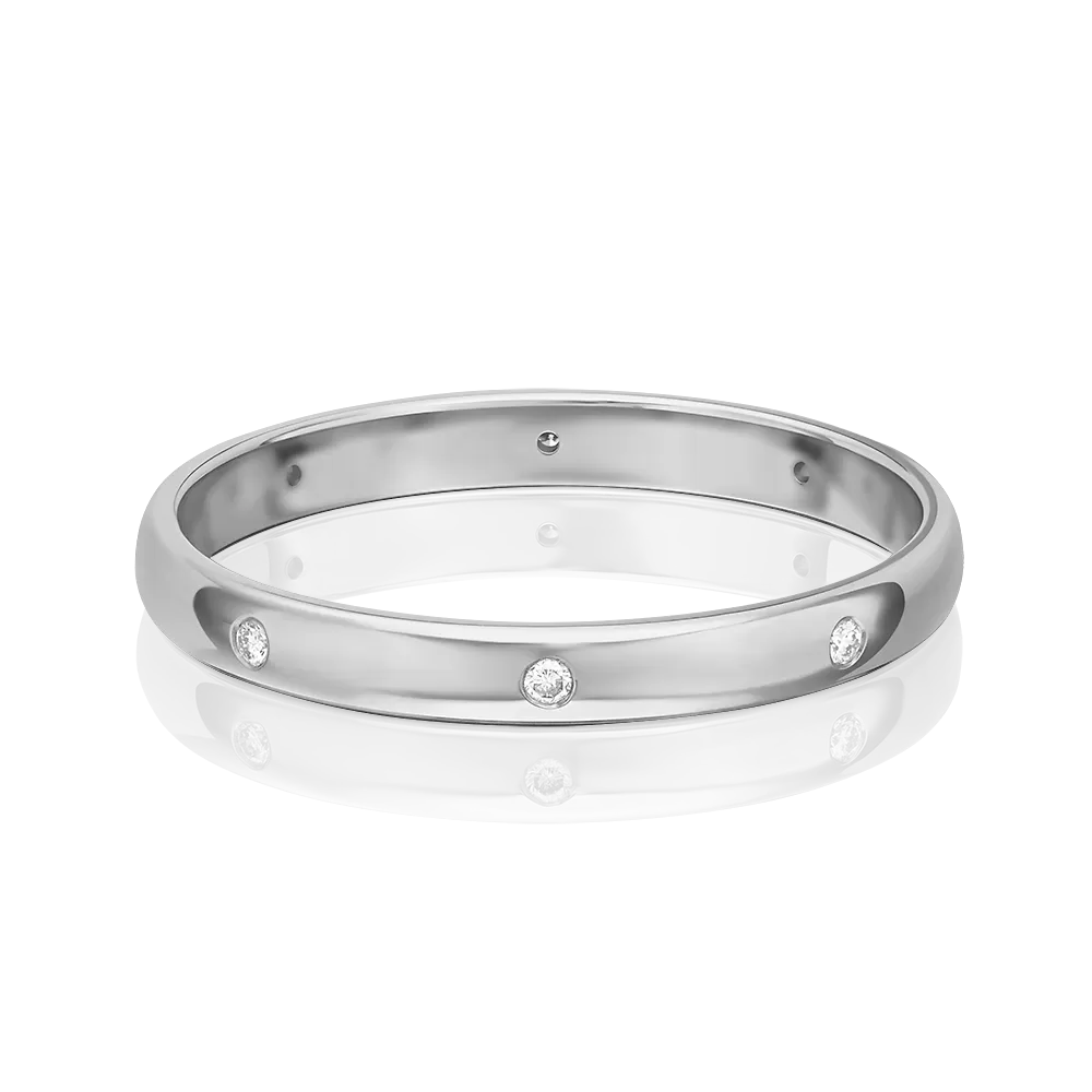 Обручальное кольцо из белого золота с бриллиантами 01-1138-00-101-1120-30