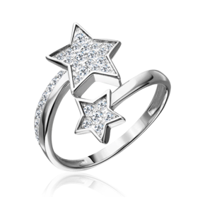 Кольцо «Звездопад» из серебра с фианитами 01-5899-00-401-0200