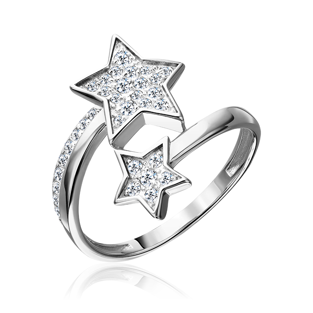 Кольцо «Звездопад» из серебра с фианитами 01-5899-00-401-0200