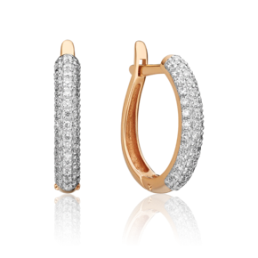 Серьги из красного золота с бриллиантами