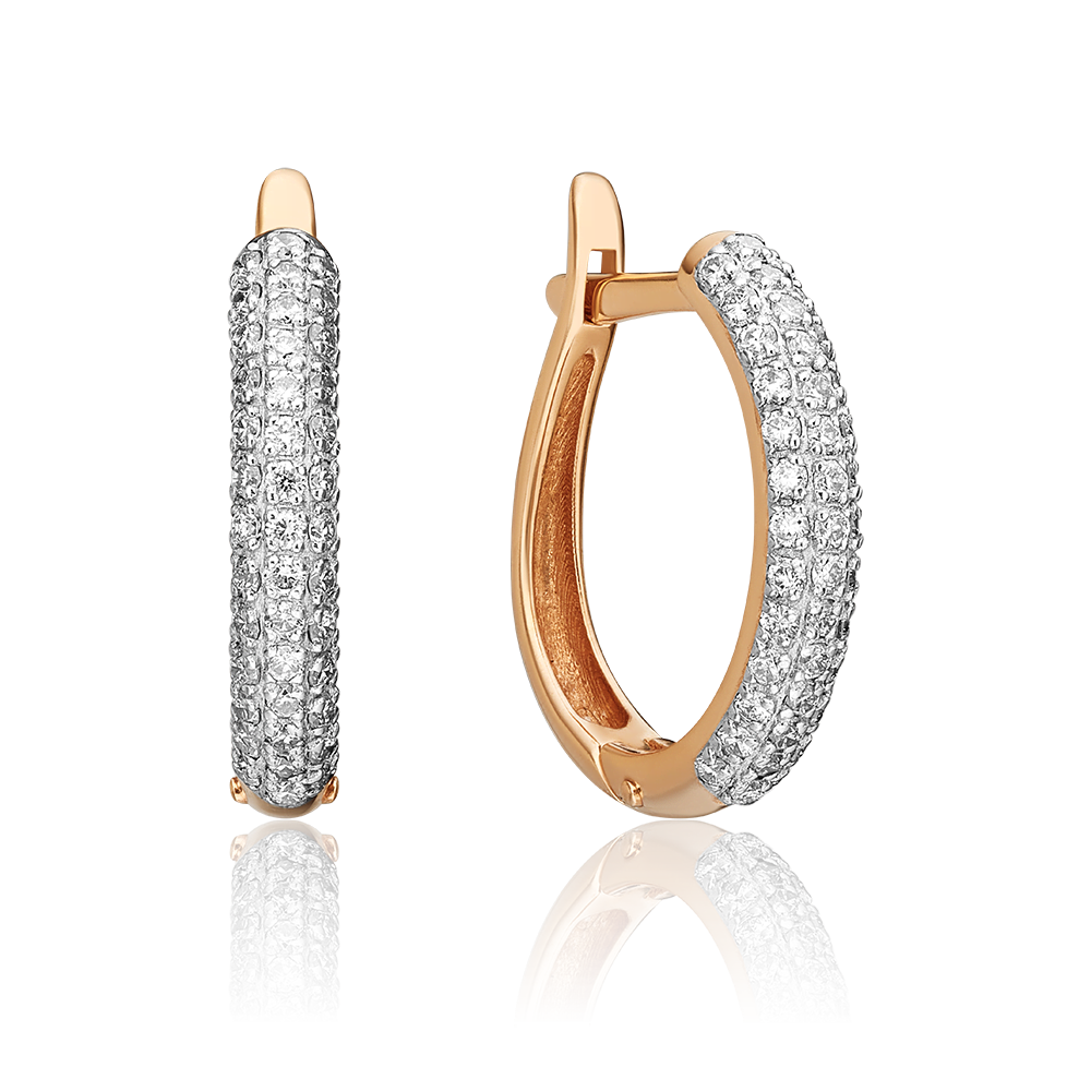 Серьги из красного золота с бриллиантами 02-4834-00-101-1110-30