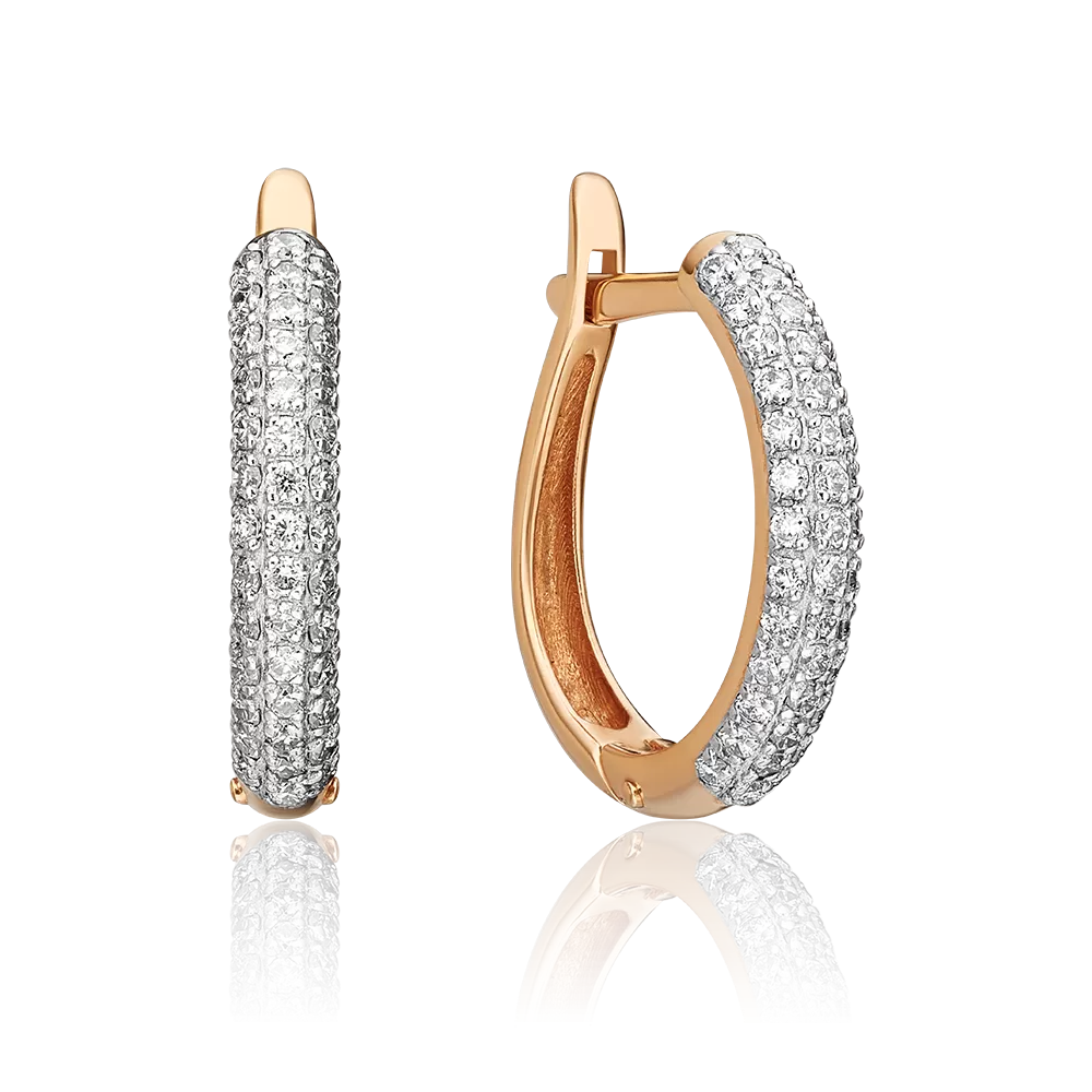 Серьги из красного золота с бриллиантами 02-4834-00-101-1110-30