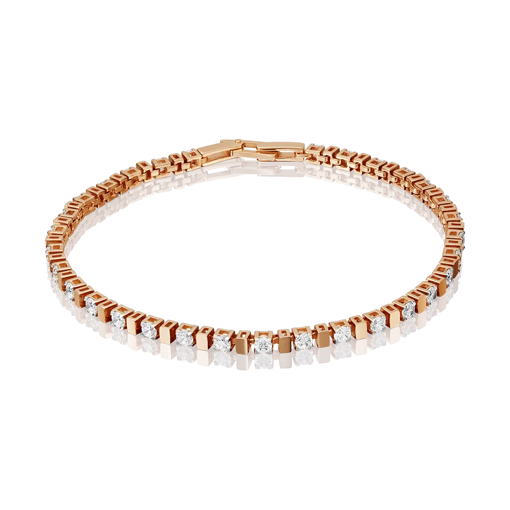 Браслет из красного золота с фианитами 05-0579-00-501-1110-38