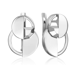 Серьги с английским замком из белого золота 02-5053-00-000-1120