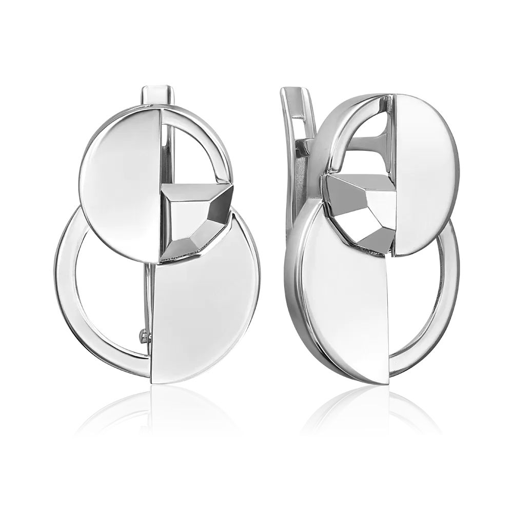 Серьги с английским замком из белого золота 02-5053-00-000-1120