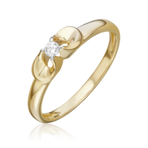 Кольцо из лимонного золота с бриллиантом 01-5800-00-101-1130