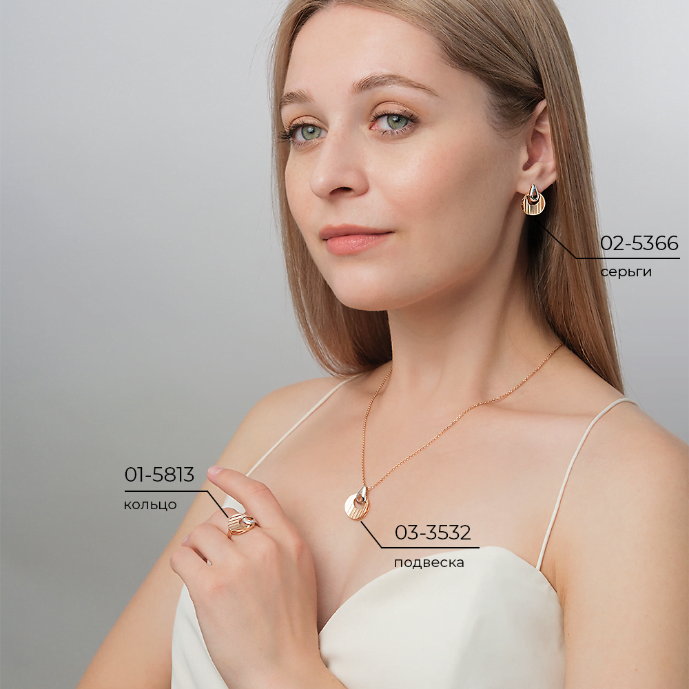 Серьги с английским замком из комбинированного золота 02-5366-00-000-1111