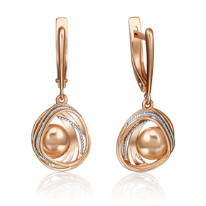 Серьги с английским замком из красного золота 02-4230-00-000-1110-48