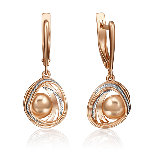 Серьги с английским замком из красного золота 02-4230-00-000-1110-48
