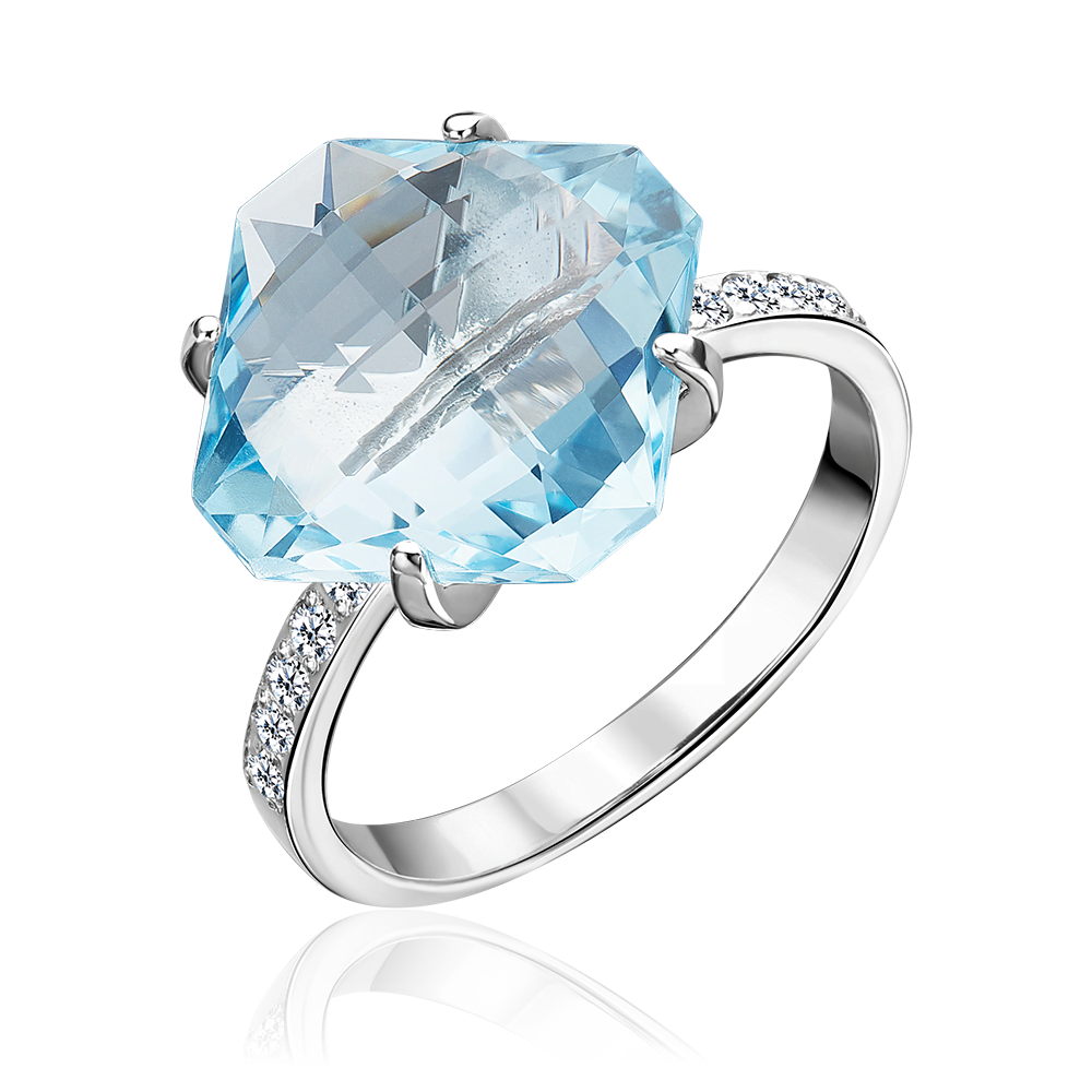 Кольцо из серебра с топазом и фианитами 01-3462-00-207-0200