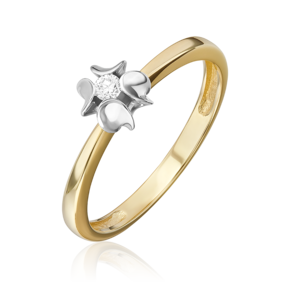 Кольцо из комбинированного золота с бриллиантом 01-5807-00-101-1121