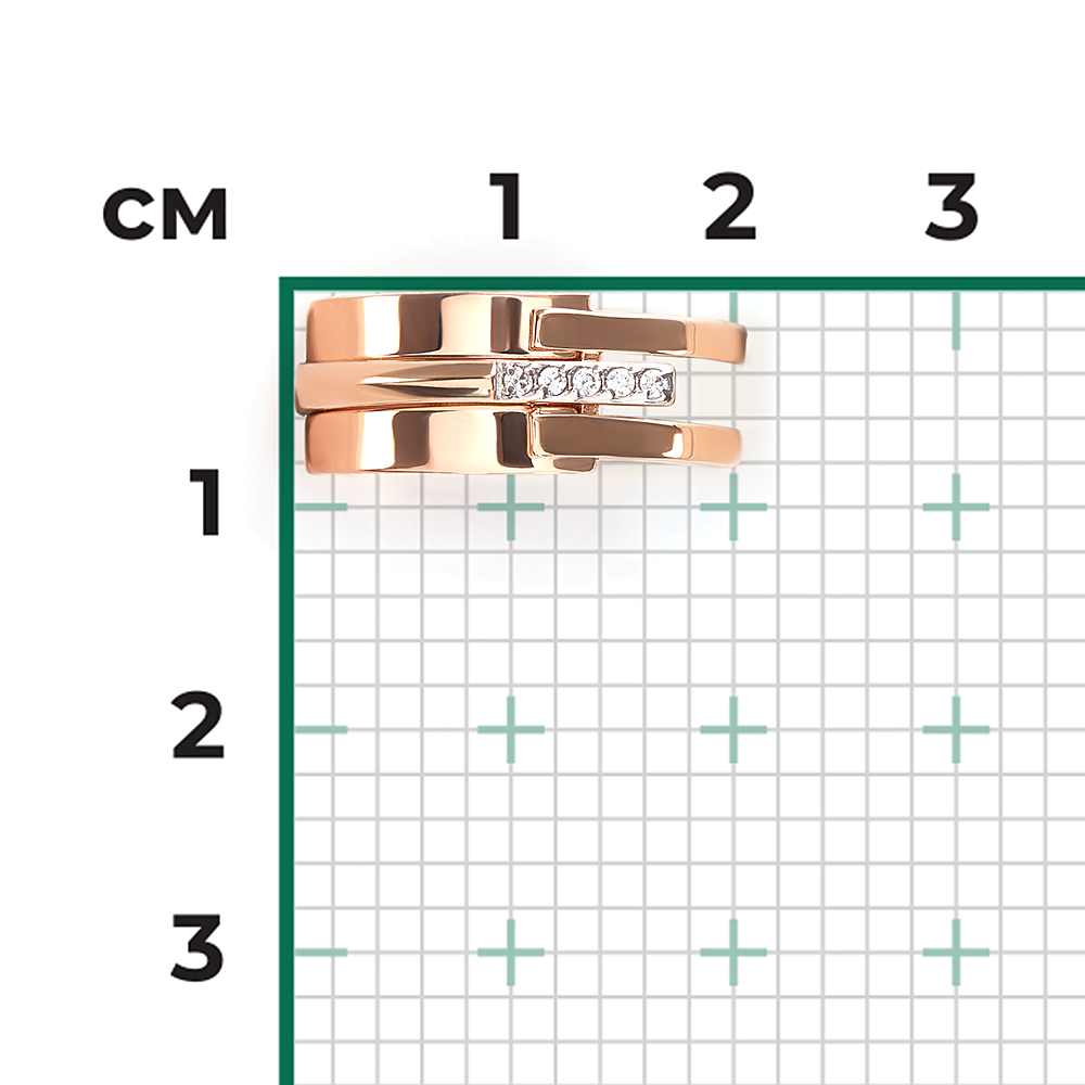 Кольцо из красного золота с фианитами 01-5682-00-401-1110