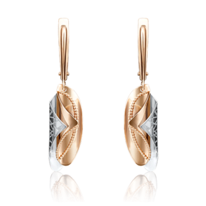 Серьги с английским замком из комбинированного золота 02-4123-00-000-1111-48