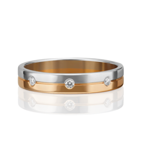 Обручальное кольцо из комбинированного золота с бриллиантами 01-1541-00-101-1111-30