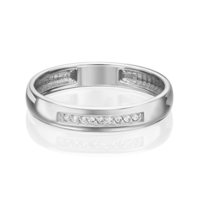 Обручальное кольцо из белого золота с бриллиантами 01-1542-00-101-1120-30