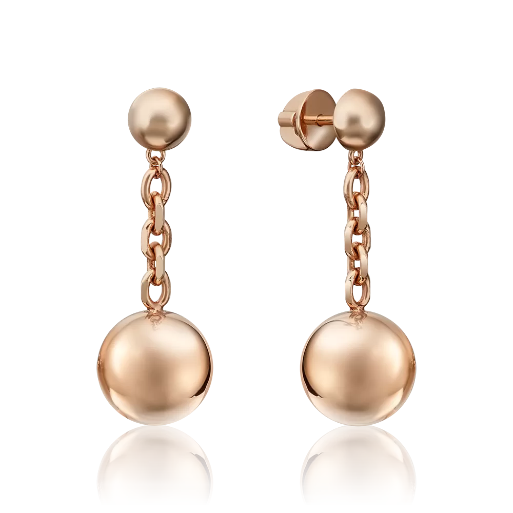 Серьги-пусеты из красного золота 02-4445-00-000-1110-64