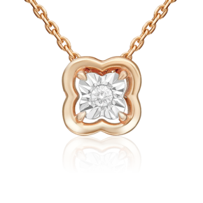 Подвеска-бегунок из комбинированного золота с бриллиантом