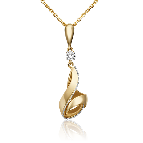 Подвеска из комбинированного золота с фианитом 03-3088-00-501-1121-38